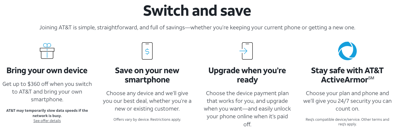 AT and T Switcher Deals
